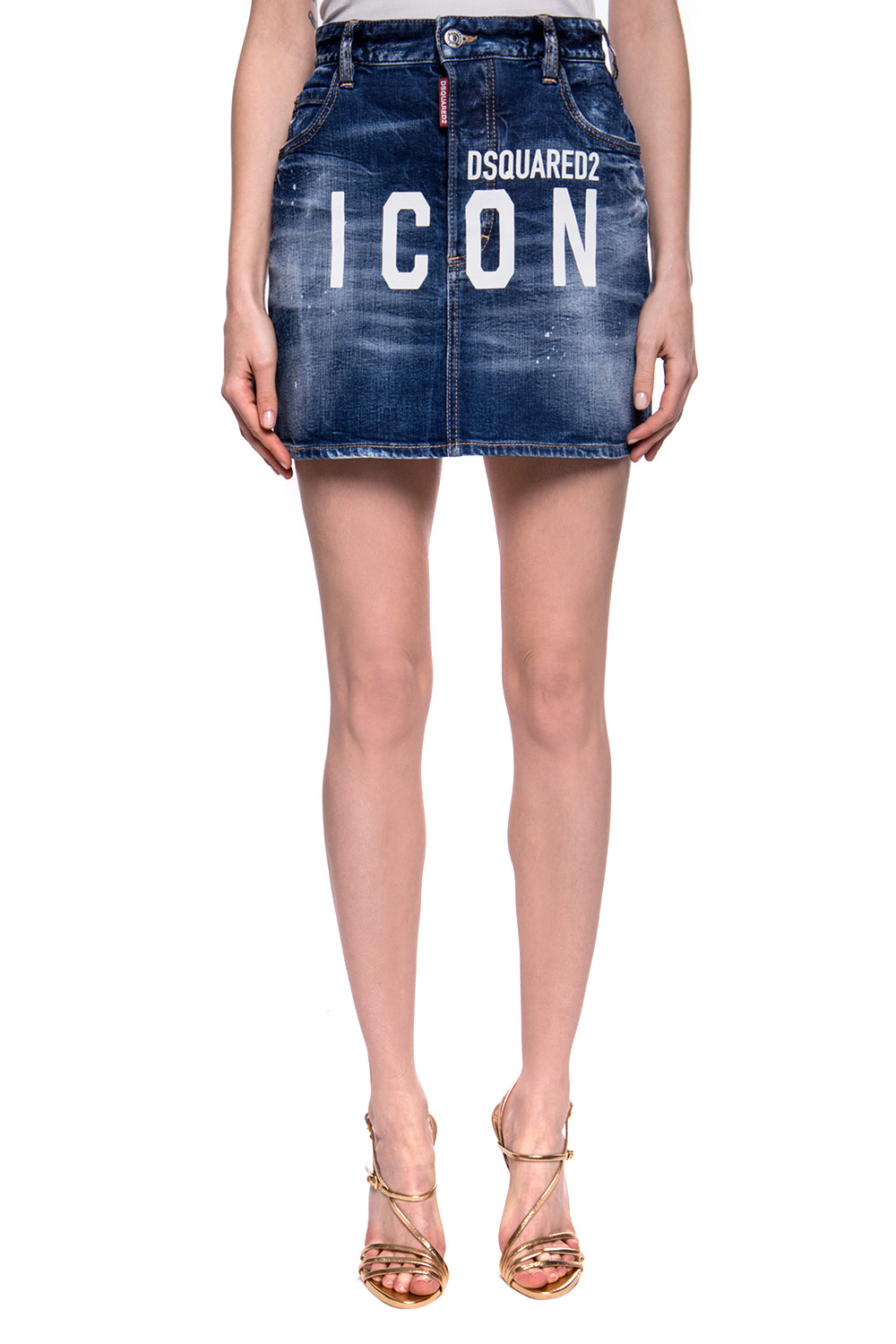 Dsquared2 Denim skirt with logo